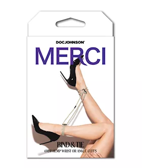 Merci Hogtie - Bind & Tie Wrist Or Ankle Cuffs -  6 Mm Hemp -black