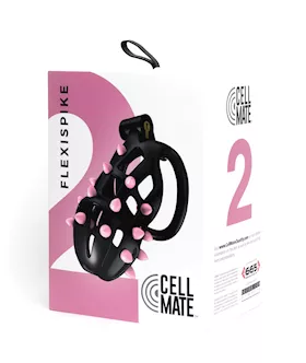 Sport Fucker Cellmate Flexispike Chastity Cage - Size 2 Black/pink