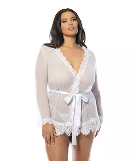 -=provence Short Robe - White 1x/2x