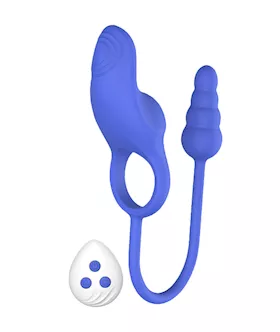 Dally Remote Controlled Vibrating Cock Ring With Anal Plug