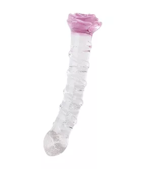 Glow In The Dark Winding Down Rose Glass Massager