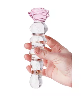 Glow In The Dark Fountain Rose Glass Massager