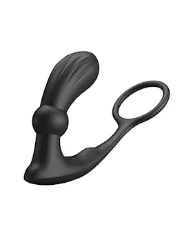 Warren Remote Controlled Vibrating Cock Ring With Anal Plug