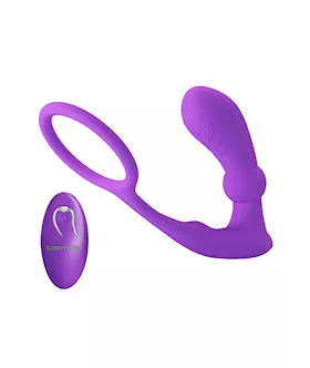 Warren Remote Controlled Vibrating Cock Ring With Anal Plug