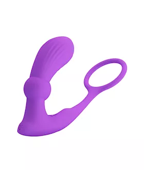 Warren Remote Controlled Vibrating Cock Ring With Anal Plug