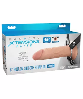Fantasy X tensions Elite Silicone Hollow Strap on Dual Density Light Flesh