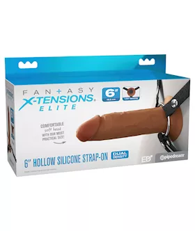 Fantasy X Tensions Elite Silicone Hollow Strap on Dual Density Brown