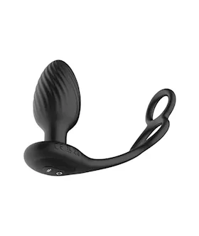 Tornado Rotating And Vibrating Butt Plug With Cock Ring