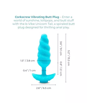B Vibe Unicorn Tail Vibrating Butt Plug