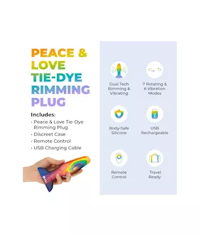 B Vibe Peace & Love Tie Dye Rimming Plug