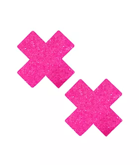 Super Sparkle Watermelly Pink Blacklight Glitter X Factor Nipple Cover Pasties