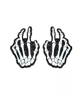 J Skellington Black Glitter Nipple Cover Pasties