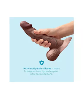 Slipskin Realistic Curved Silicone Dildo 8 Inch