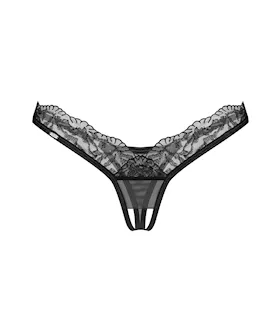 Arrowel Black Crotchless Thong