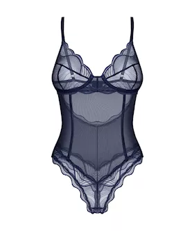 Nightly Blue Crotchless Teddy