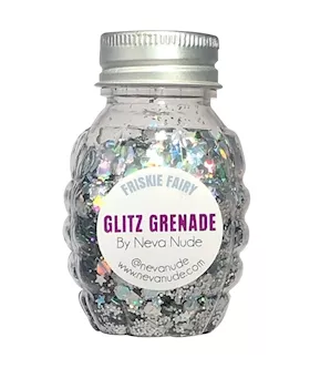Friskie Fairy Cosmetic Grade Glitter Glitz Grenade Keychain in Aloe Gel