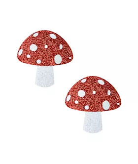 Almost Emoji Sparkly Red Shroom Nipple Cover Pasties