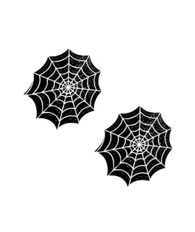 Freaking Awesome Glitter Blacklight Spider Web Nipple Cover Pasties