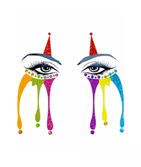 Clowning Around Glitter Face Sticker