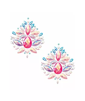 Blinging Barbae Pastel Iridescent Crystal Jewel Nipple Cover Pasties