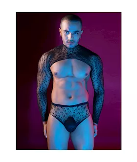 Leopard Top And Underwear Body Stocking