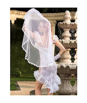 Sexy Wedding Dress With Veil Costume