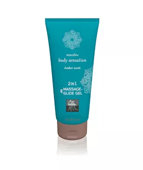 Shiatsu 2 in 1 Amber Scented Massage  Glide Gel 200ml