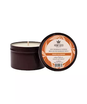 Hemp Seed 3 In 1 Massage Candle Fresh Squeezed (Bitter Orange, Juicy Peach, Musk) Scented