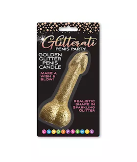 Glitterati Gold Glitter Penis Candle
