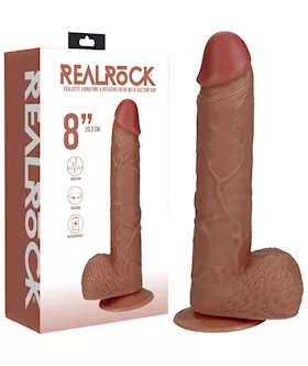 RealRock Vibrating Rotating Dildo  Balls 8 Inch