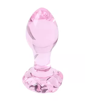 Lucent Rose Gem Glass Butt Plug