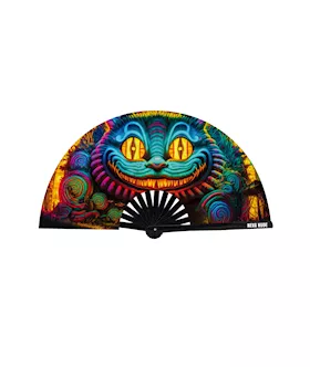 Were All Mad Here Blacklight Folding Fan