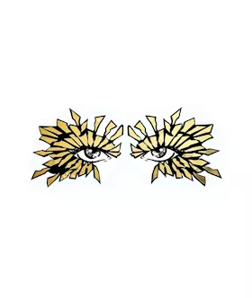 Golden Sunburst Holographic Face Sticker