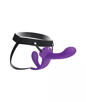 Lock In Vibrating Strap On & Harness Set