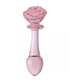 Quartz Rose Glass Butt Plug