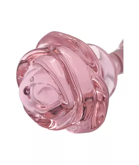 Quartz Rose Glass Butt Plug