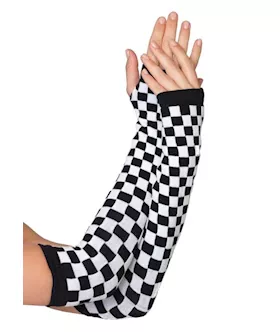 Nylon Checkerboard Arm Warmers
