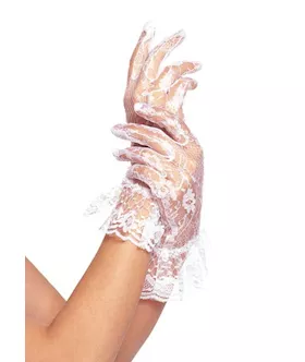 Lace Wrist Lgth Ruffle Gloves