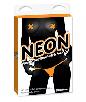 Neon Vibr Panty & Pasty Set Orange