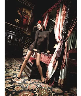 Long Sleeve All Over Lace Chemise