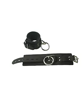 Leather Locking Wrist Restraints With Fleece Lining