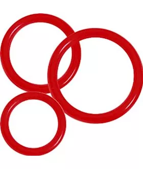 3 Rubber Ring Set Red