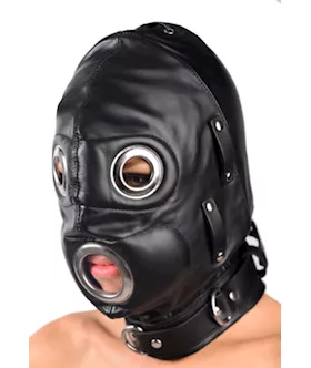 Total Lockdown Leather Hood Medium Large