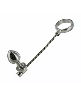 Slide And Ride Steel Cock Ring And Anal Plug
