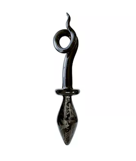Black Glass Pig Tail Plug