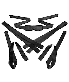 Bordeaux 5 Piece Satin Bondage Set Black