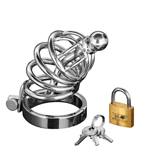 Asylum 4 Ring Locking Chastity Cage
