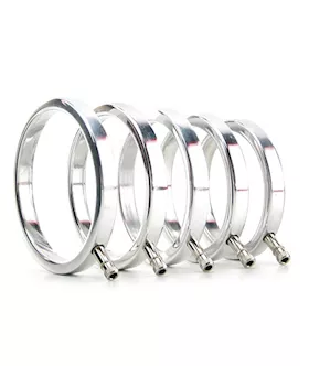 Electrastim Solid Metal Cock Ring Set 5 Sizes