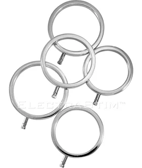 Electrastim Solid Metal Cock Ring Set 5 Sizes