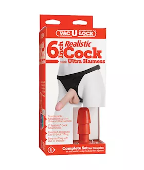 Ultra Harness Set 2  Vac U Lock Plug with Harness and 6 inch Dildo